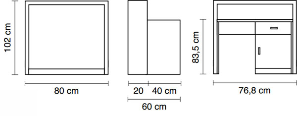 46200-W01_4 Vastaanottotiski Hairway Franz Mini musta