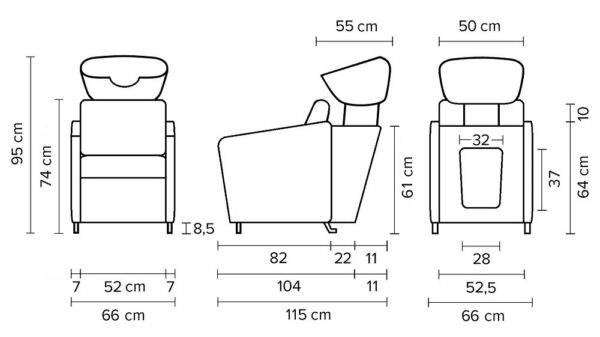 56_3 Pesupaikka Hairway Domino, valkoinen allas