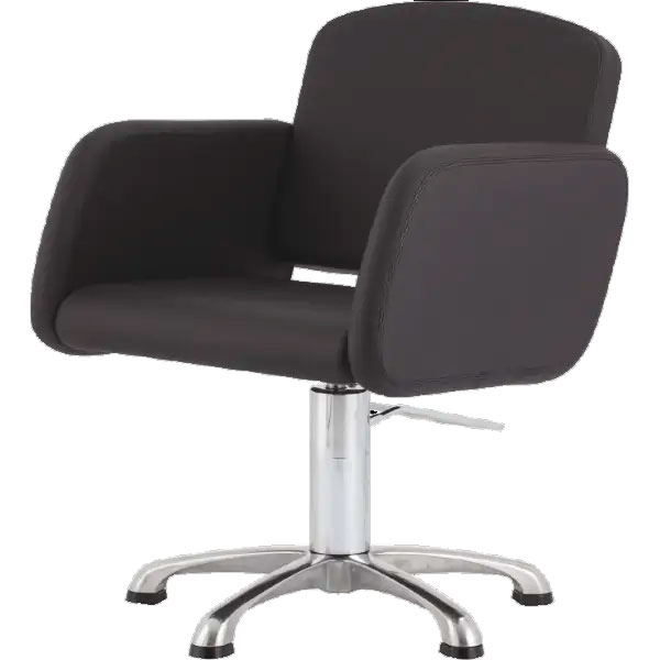 Ceriotti-Firenze-kampaamon-asiakastuoli-musta Kampaamotuoli Milano pink GOLD pohjalla