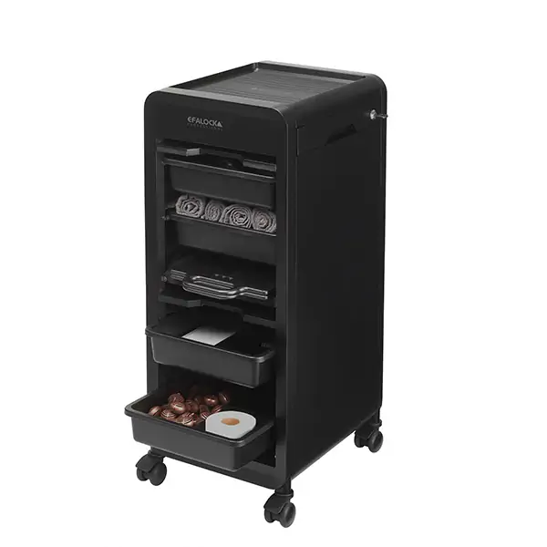 Efalock-Nobile-kampaamon-tyotarvikevaunu-musta3 Efalock Nobile kampaamon työtarvikevaunu, musta