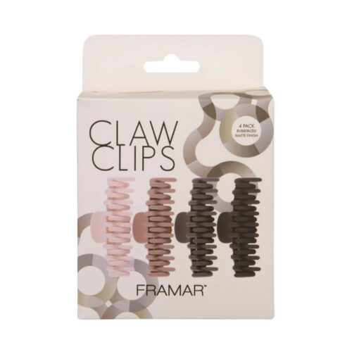 FRAMAR-Claw-Clips-Neutral-hair-clips Framar Claw Clips Neutral, 4 kpl/pkt