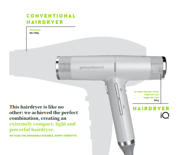GA.MA IQ 2 Perfetto Hair Dryer hiustenkuivaaja