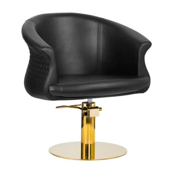 Gabbiano-hairdressing-chair-Wersal-gold-black Wersal gold kampaamon asiakastuoli musta-kulta