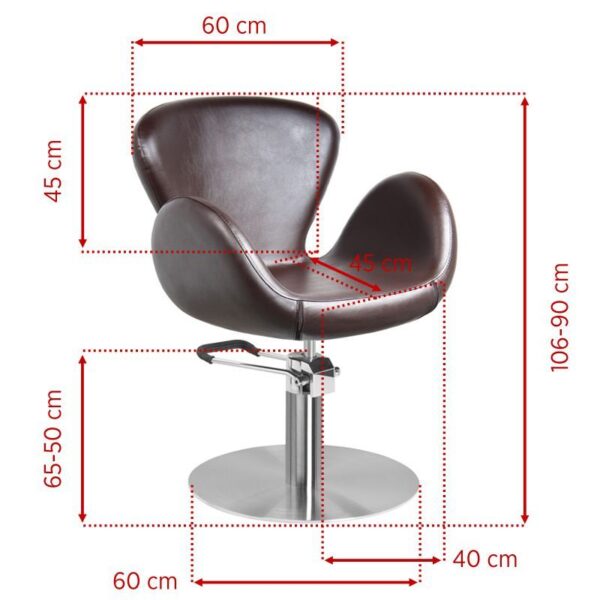 Hairdresser-customer-chair-brown Kampaamotuoli Tulip