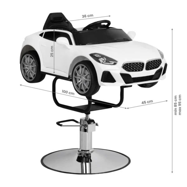 Hairdressing-chair-for-children-car-BM-white Lasten kampaamotuoli BM valkoinen