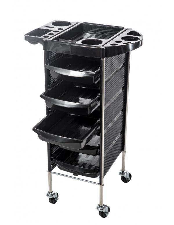 Kampaamon-tyotarvikevaunu Maribell työtarvikevaunu, musta