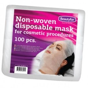 Nonwoven-mask-for-facial-treatments-100-pcs-mybeauty24.eu_ Kuitukangasnaamio kasvohoitoihin 100 kpl