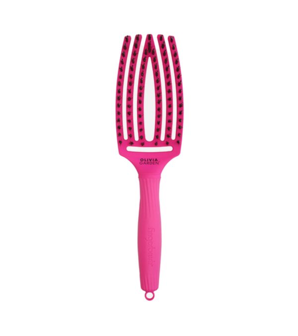 Olivia Garden Fingerbrush Combo Medium Hot Pinkki aukikampausharja