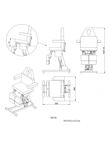 Pedicure-bed-with-3-motors-Celestewhite-1 Jalkahoitotuoli Celeste 3 moottoria, valkoinen