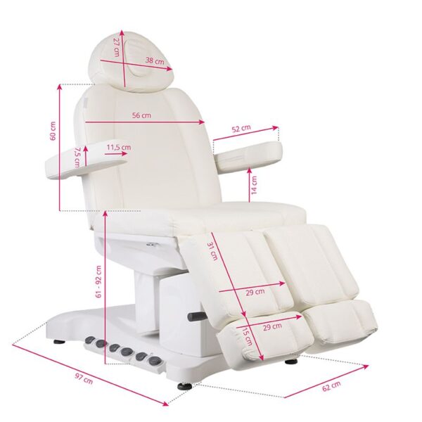Pedicure-bed-with-3-motors-and-heating-Medial-White-1 Azzurro Pro Exclusive 3-moottorinen hoitotuoli lämmityksellä, valkoinen