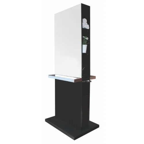 SIBEL-Working-Station-Reflexio-2-puolinen-kampaamon-peilipaikka-musta-vari SIBEL Reflexio 2-puolinen kampaamon peilipaikka, musta