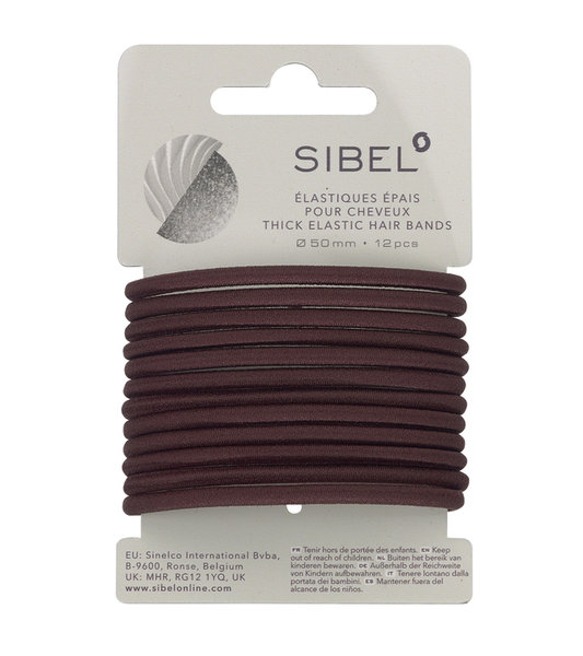 Sibel-Thick-Elastic-Hair-Bands-Brown-12-pcs Sibel Thick Elastic Hair Bands ruskea, 12 kpl