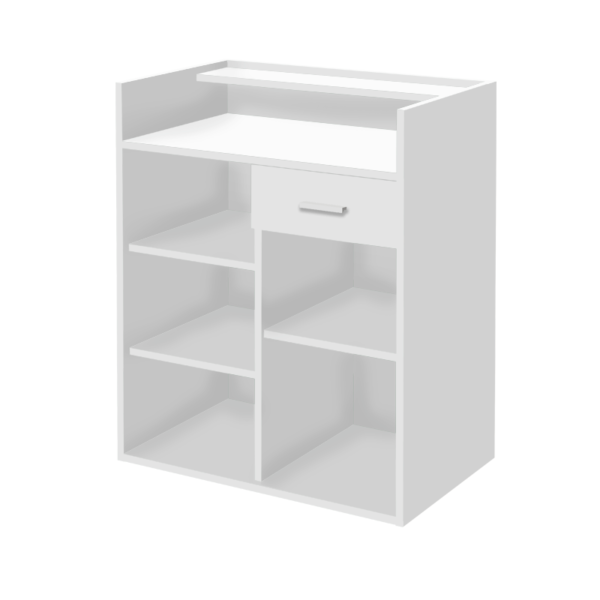 Takumi-Kumi-Reception-Desk-White-handle-silver Takumi Kumi Vastaanottotiski valkoinen