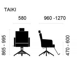 Takumi-Taiki-unisex-styling-chair-with-reclinable-backrest-base-with-gas-piston-dimenions Takumi Taiki Kampaamotuoli kallistuva selkänoja