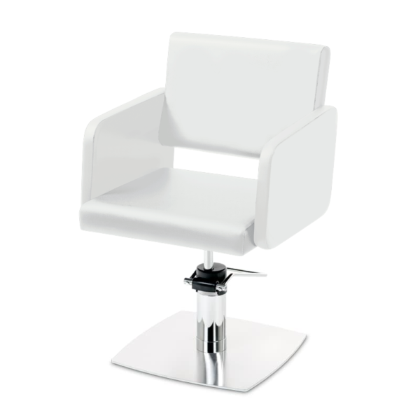 Takumi-Yuki-Hydraulic-Styling-chair-with-square-base-WHITE Takumi Yuki kampaamotuoli