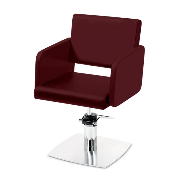 Takumi-Yuki-Hydraulic-Styling-chair-with-square-base-wine Takumi Yuki kampaamotuoli