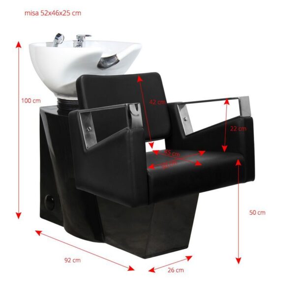 Kampaamon pesupaikka Sharm, valkoinen allas