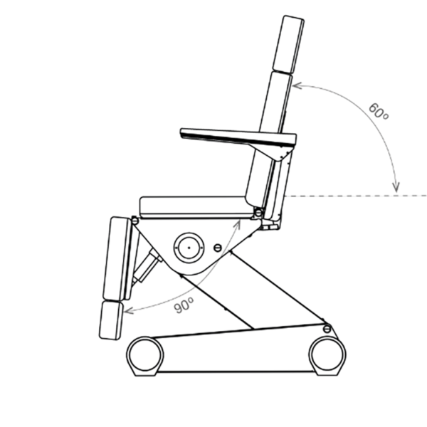 Hoitotuoli Weelko B-Light 502 – 4 moottoria, harmaa